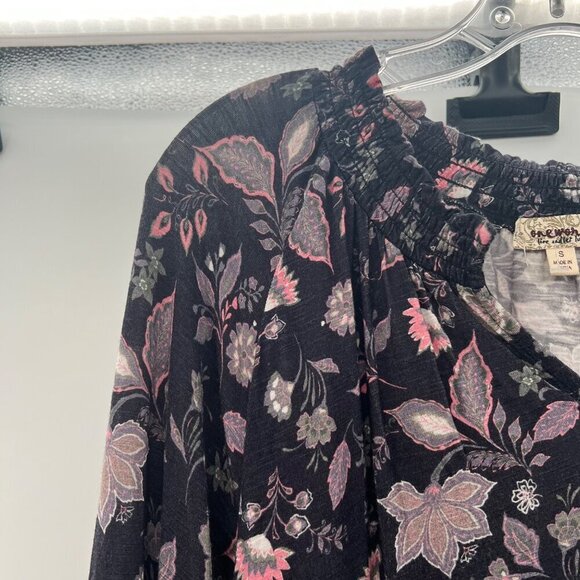 One World Women's Floral V-Neck Top Multicolor Long Sleeve Size Small - Picture 5 of 9